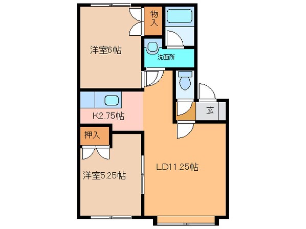 ｱﾍﾟｯｸｽⅥの物件間取画像